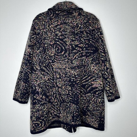 Wool Coatigan Intarsia Jeweled Buttons Cardigan Sweater Size US 2XL - Picture 9 of 16